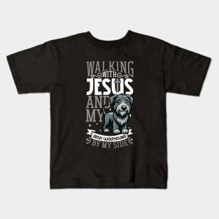 Jesus and dog - Irish Wolfhound Kids T-Shirt